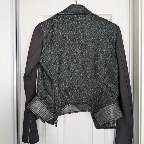 Elie Tahari Francis leather and tweed jacket - Picture 3 of 12